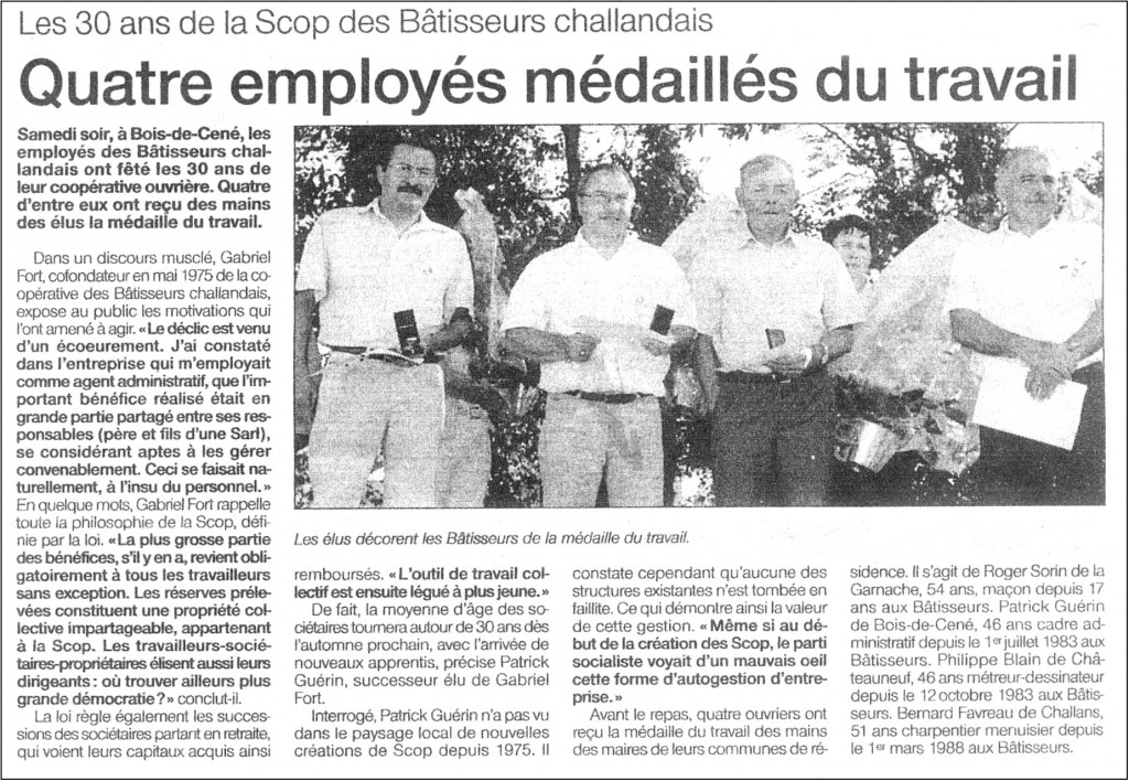 Ouest France revient sur les 30 ans des Bâtisseurs Challandais